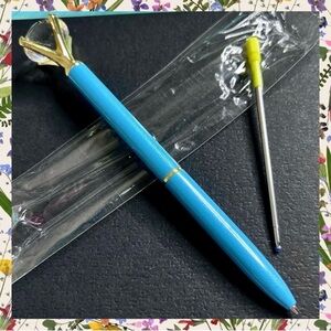 Diamond Metallic Blue METAL Ballpoint Pen With Black Ink Refill